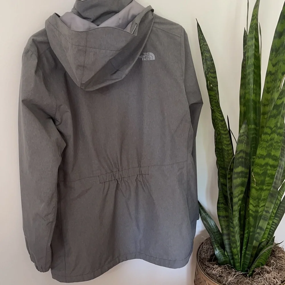 The North Face Gray Hooded Rain Jacket
